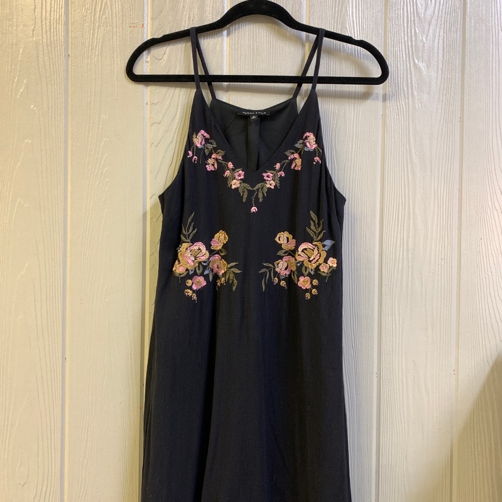 Kendall and Kylie Black Embroidered Shift Dress!